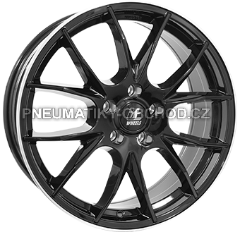 Alu kola IT WHEELS 2 KIRA, 16x6.5 4x100 ET40, černá lesklá + leštěný límec