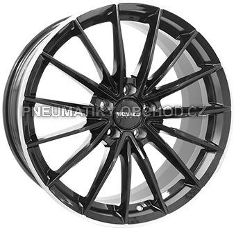 Alu kola MONACO WHEELS GP14, 18x7.5 5x112 ET45, černá lesklá + leštěný límec