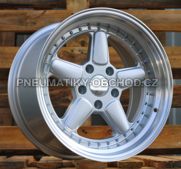 Alu kola Racing Line 7961F, 17x7.5 5x120 ET30, stříbrná + leštěný límec