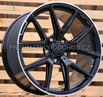 Alu kola Racing Line A8221, 20x10 5x130 ET50, Černá + leštěný límec