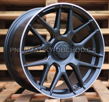 Alu kola Racing Line B1258, 20x8.5 5x112 ET38, černá matná + červený límec (zátěžová)