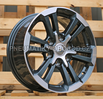 Alu kola Racing Line B1649, 17x7.5 6x139.7 ET38, šedivá + leštění (zátěžová)