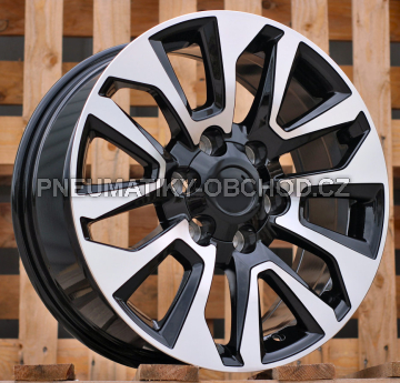 Alu kola Racing Line B1743, 19x7.5 6x139.7 ET25, černá + leštění (zátěžová)