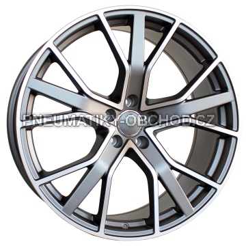 Alu kola Racing Line B5131, 19x8.5 5x112 ET32, šedivá matná + leštění