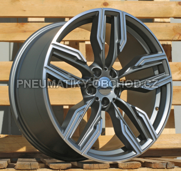 Alu kola Racing Line B5181, 20x10 5x112 ET41, šedivá matná + leštění (zátěžová)