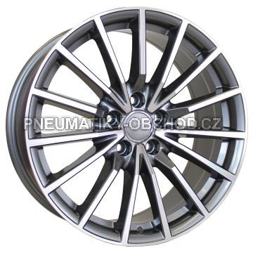 Alu kola Racing Line B5246, 17x7.5 5x112 ET42, šedivá + leštění