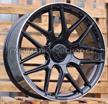 Alu kola Racing Line B5318, 23x10 5x130 ET33, Černá + leštěný límec