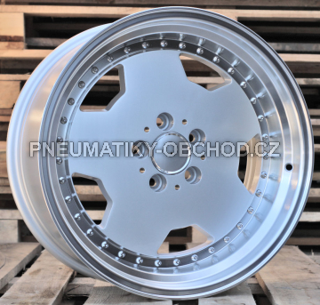 Alu kola Racing Line B5852, 17x8 5x112 ET25, stříbrná + leštěný límec