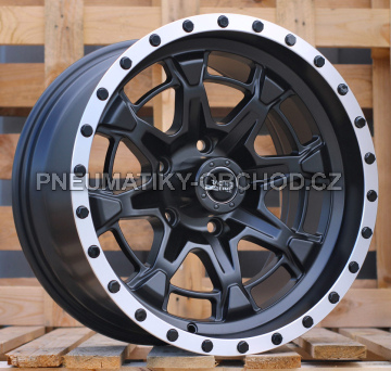 Alu kola Racing Line B5995, 17x9 5x127 ET-6, Černá matná + leštěný límec