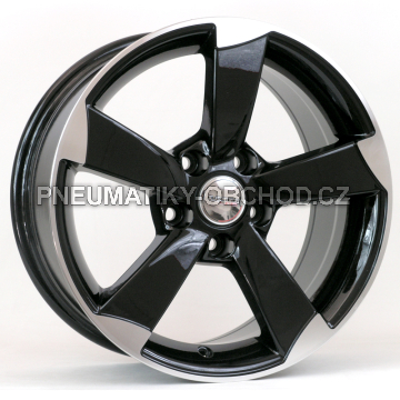 Alu kola Racing Line BK217, 19x8.5 5x112 ET30, černá + leštění