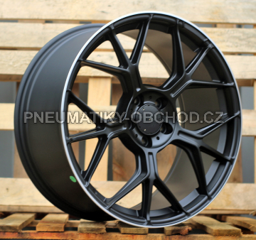 Alu kola Racing Line FBX120, 18x8 5x112 ET35, černá matná + leštěný límec