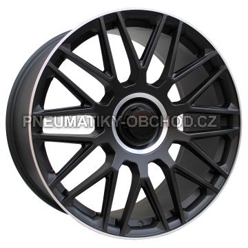 Alu kola Racing Line FE230, 21x10 5x112 ET62.5, Černá matná + leštěný límec + rytá krytka