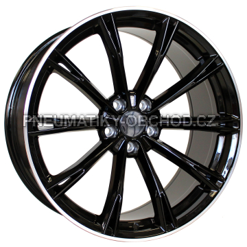 Alu kola Racing Line H5060, 17x7.5 5x112 ET40, Černá + leštěný límec