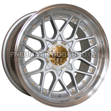 Alu kola Racing Line HX025, 18x9 10x120 ET20, stříbrná + leštěný límec