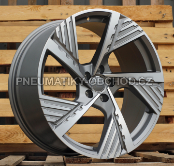 Alu kola Racing Line I5639, 22x9.5 5x112 ET36, šedivá matná + leštění (zátěžová)