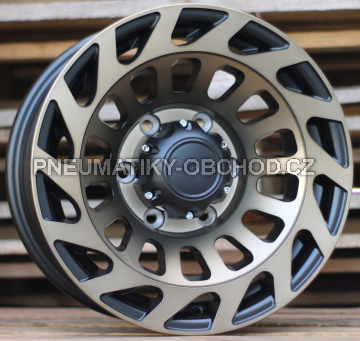 Alu kola Racing Line L2143, 15x8 5x139.7 ET, černá + bronzové leštění