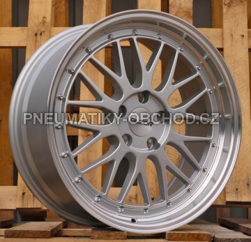 Alu kola Racing Line LU542, 18x8 5x112 ET35, stříbrná + leštěný límec