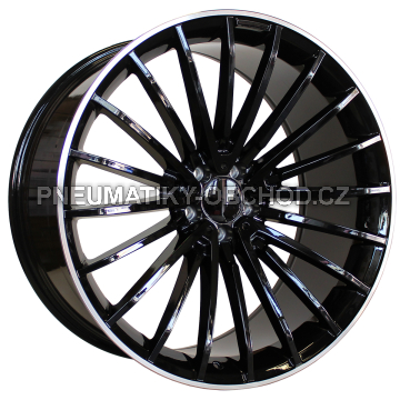 Alu kola Racing Line MR532, 18x8 5x112 ET41, Černá + leštěný límec