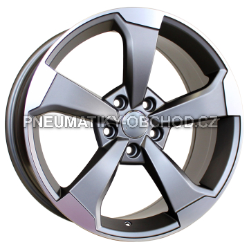 Alu kola Racing Line XE351, 18x8 5x112 ET45, šedivá matná + leštění