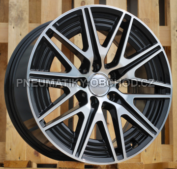 Alu kola Racing Line Y0102, 19x8.5 5x112 ET52, černá + leštění (zátěžová)