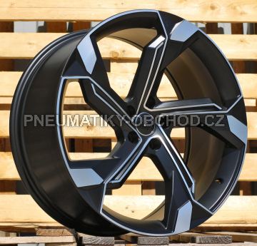 Alu kola Racing Line Y1201, 20x9 5x112 ET38, Černá matná + leštění