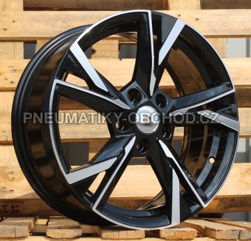 Alu kola Racing Line Y1241, 17x7 5x112 ET46, černá + leštění