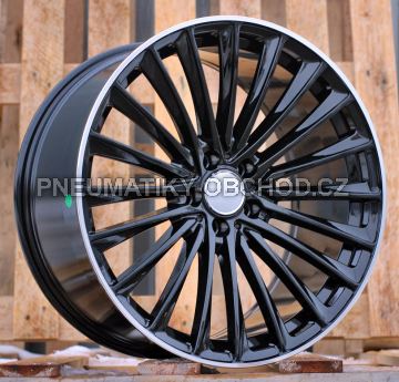 Alu kola Racing Line Y5909B, 20x9.5 5x112 ET35.5, Černá + leštěný límec (zátěžová)