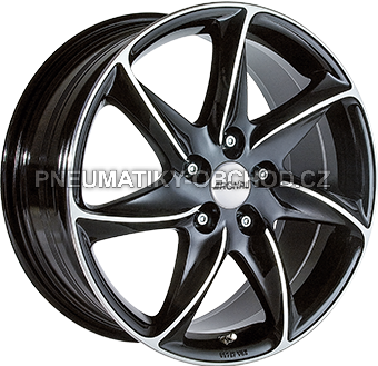 Alu kola RONAL R51, 17x8 5x112 ET45, černá lesklá + leštění (zátěžová)