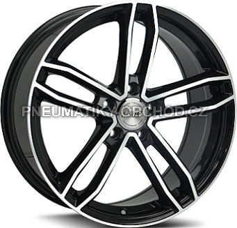 Alu kola STAMFORD S338, 18x8 5x112 ET45, černá lesklá + leštění