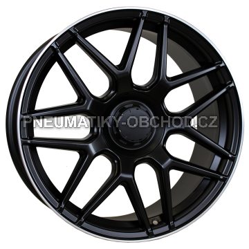 Alu kola Racing Line FE195, 19x8 5x112 ET43, Černá matná + leštěný límec