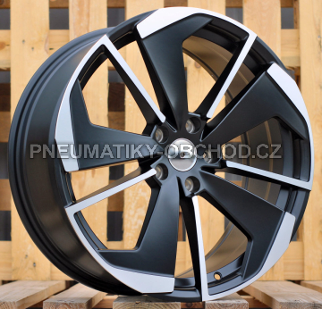 Alu kola Racing Line I5579, 19x8 5x112 ET45, Černá matná + leštění